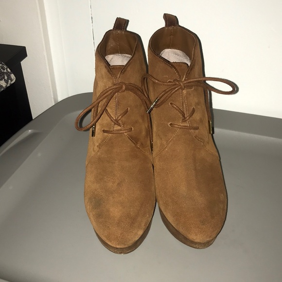 Michael Kors Shoes - MK Tan Booties/Wedges